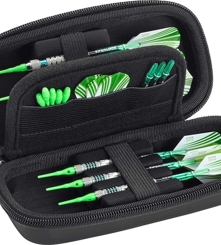 Sentry Dart Case Slim EVA Shell for Steel and Soft Tip Darts, Hold 6 Darts and Features Built-In Storage for Flights, Tips and Shafts