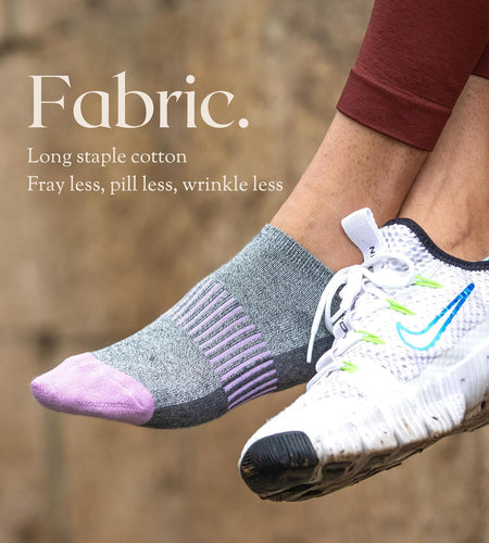 Women'S Athletic Ankle Socks with Heel Tab, Premium Cotton, Soft Cushion, Reinforced Toe, Arch Support, Pack of 6