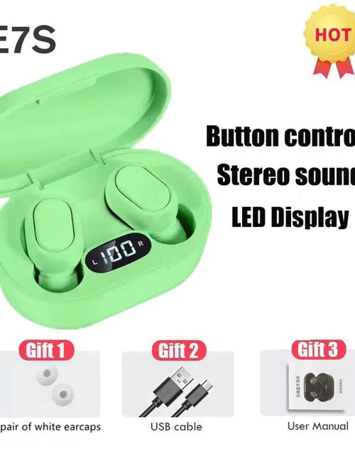 Load image into Gallery viewer, E7S TWS Wireless Headphones Bluetooth Earphone Control Sport Headset Waterproof Microphone Music Earphone Work on All Smartphone
