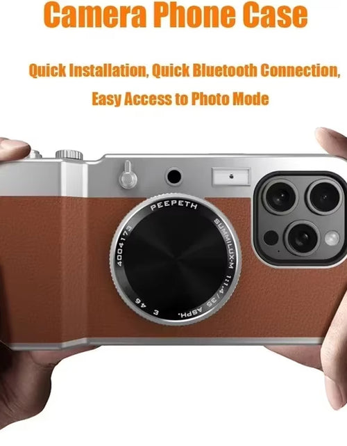 Load image into Gallery viewer, Retro Bluetooth Camera Phone Case for Iphone 15 14 13 12 Pro Max Magnetic Cosmetic Mirror for Iphone 15Promax Hard Phone Cover
