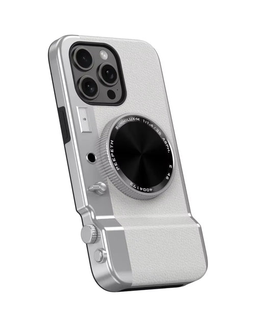 Load image into Gallery viewer, Retro Bluetooth Camera Phone Case for Iphone 15 14 13 12 Pro Max Magnetic Cosmetic Mirror for Iphone 15Promax Hard Phone Cover
