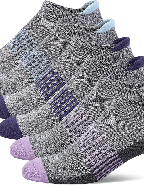 Load image into Gallery viewer, Women'S Athletic Ankle Socks with Heel Tab, Premium Cotton, Soft Cushion, Reinforced Toe, Arch Support, Pack of 6
