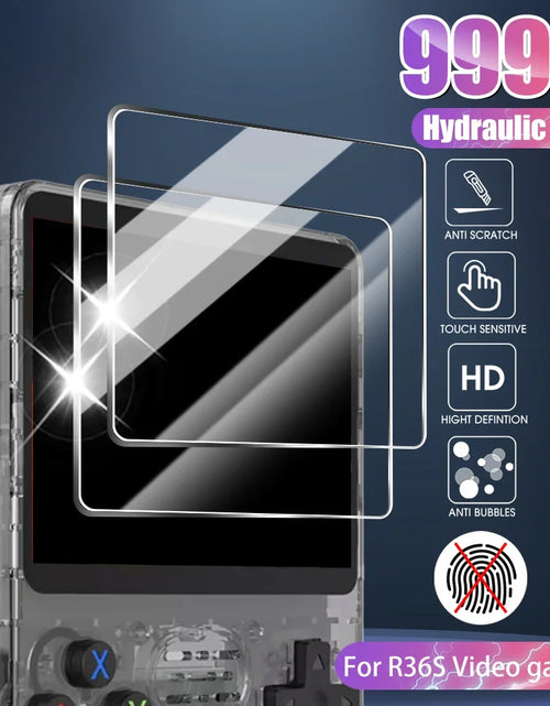 Load image into Gallery viewer, Glass+Bag for R36S/R35S Screen Protector Tempered Glass Film &amp; EVA Portable Storage Case R36S Console Protector Accessories Set
