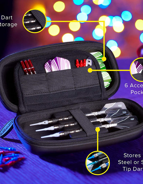 Load image into Gallery viewer, Sentry Dart Case Slim EVA Shell for Steel and Soft Tip Darts, Hold 6 Darts and Features Built-In Storage for Flights, Tips and Shafts
