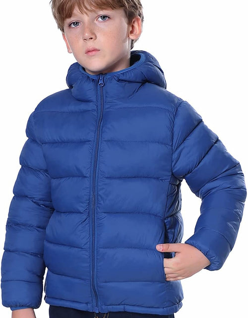 Load image into Gallery viewer, Hooded Puffer Jackets for Boys and Girls – Lightweight and Packable – Autumn and Winter Coat, Warm and Comfy
