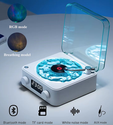 Mini Retro White Noise Bluetooth Speaker Portable Vintage Sleep Aid Bluetooth Speaker Subwoofer with RGB Light Support TF Card