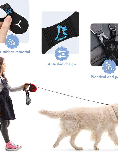 Load image into Gallery viewer, Dog Poop Bag Holder for Leash Waste Bag Carrier Dog Poop Bag Dispenser for Walking Running Bicycle Accessory 2 Pieces (Black + Pink)
