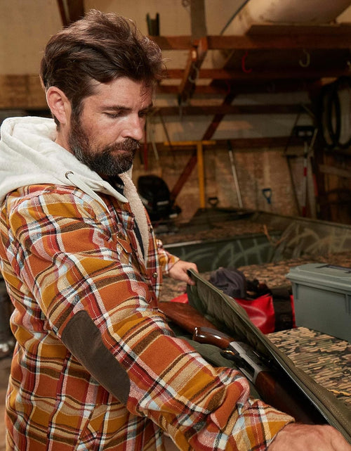 Load image into Gallery viewer, Men'S Camp Night Berber Lined Hooded Flannel Shirt Jacket
