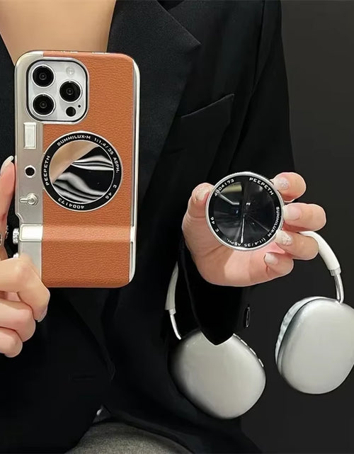 Load image into Gallery viewer, Retro Bluetooth Camera Phone Case for Iphone 15 14 13 12 Pro Max Magnetic Cosmetic Mirror for Iphone 15Promax Hard Phone Cover
