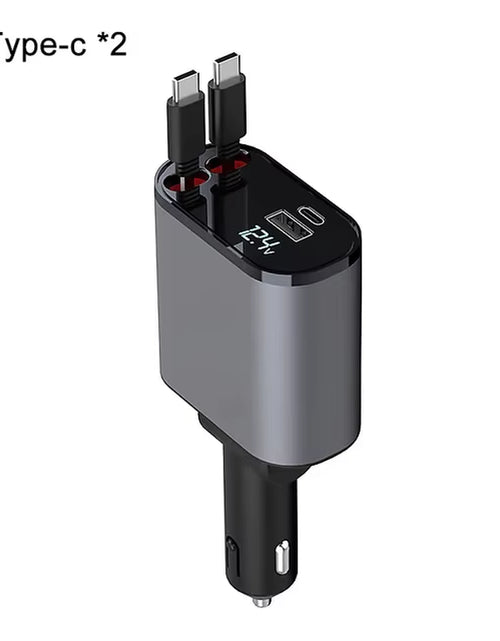 Load image into Gallery viewer, 2024 New Retractable Car Charger 120W Fast Charger 4-In-1 Fast Charging Car Phone Charger 2 USB Ports Car Charger Adapter
