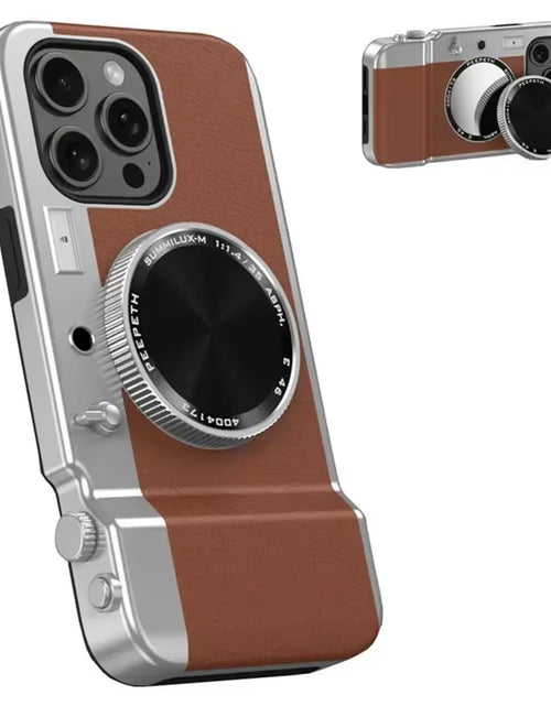 Load image into Gallery viewer, Retro Bluetooth Camera Phone Case for Iphone 15 14 13 12 Pro Max Magnetic Cosmetic Mirror for Iphone 15Promax Hard Phone Cover
