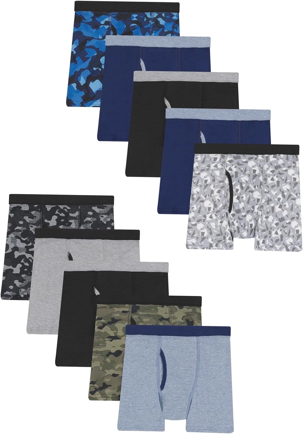 Boys Printed Boxer Briefs with Comfortsoft Waistband 10-Pack