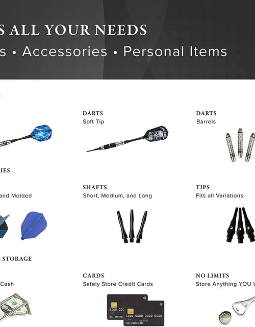 Load image into Gallery viewer, Sentry Dart Case Slim EVA Shell for Steel and Soft Tip Darts, Hold 6 Darts and Features Built-In Storage for Flights, Tips and Shafts
