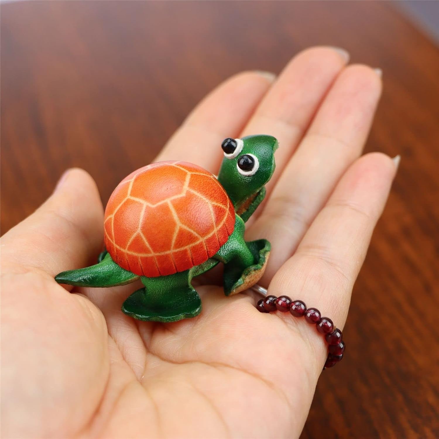 Cowhide Handmade Small Tortoise Keychain Male Cute Small Gift Girl Backpack Pendant