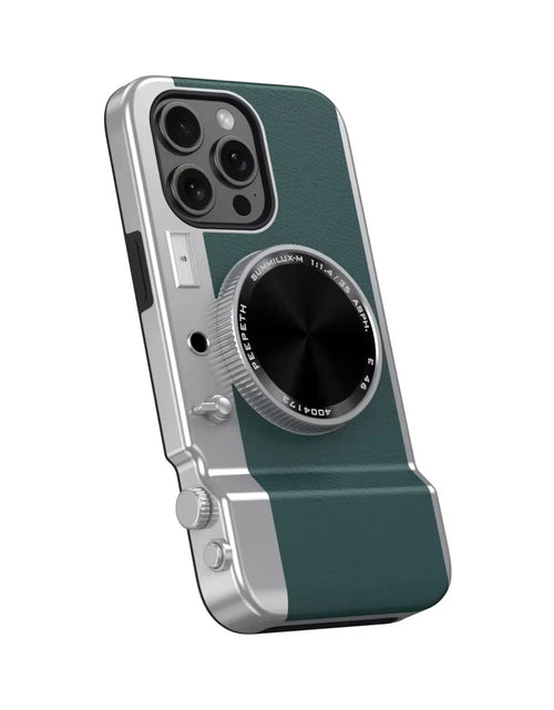 Load image into Gallery viewer, Retro Bluetooth Camera Phone Case for Iphone 15 14 13 12 Pro Max Magnetic Cosmetic Mirror for Iphone 15Promax Hard Phone Cover
