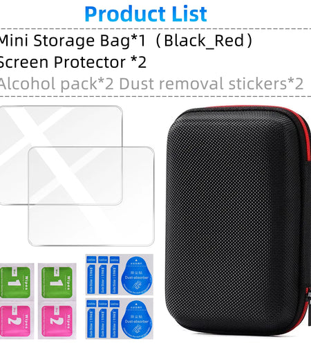 Glass+Bag for R36S/R35S Screen Protector Tempered Glass Film & EVA Portable Storage Case R36S Console Protector Accessories Set