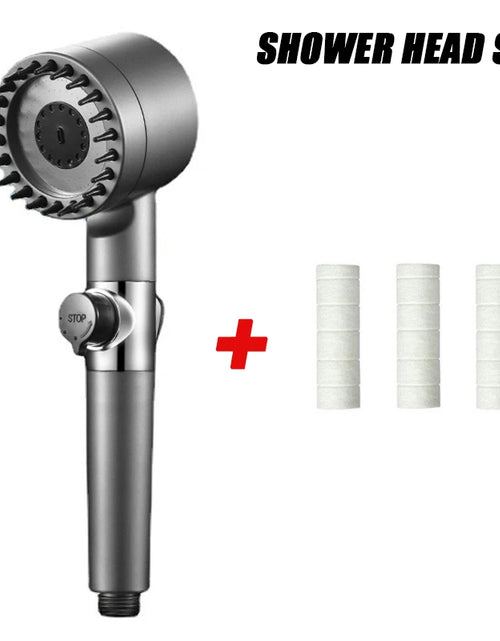 Load image into Gallery viewer, PureFlow High-Pressure Shower Head – 3-Mode Adjustable Spray with Massage Brush Filter for Ultimate Bathroom Relaxation
