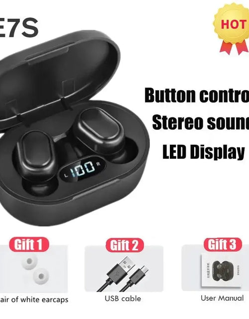 Load image into Gallery viewer, E7S TWS Wireless Headphones Bluetooth Earphone Control Sport Headset Waterproof Microphone Music Earphone Work on All Smartphone
