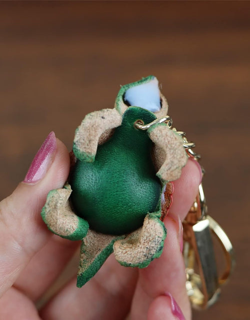 Load image into Gallery viewer, Cowhide Handmade Small Tortoise Keychain Male Cute Small Gift Girl Backpack Pendant
