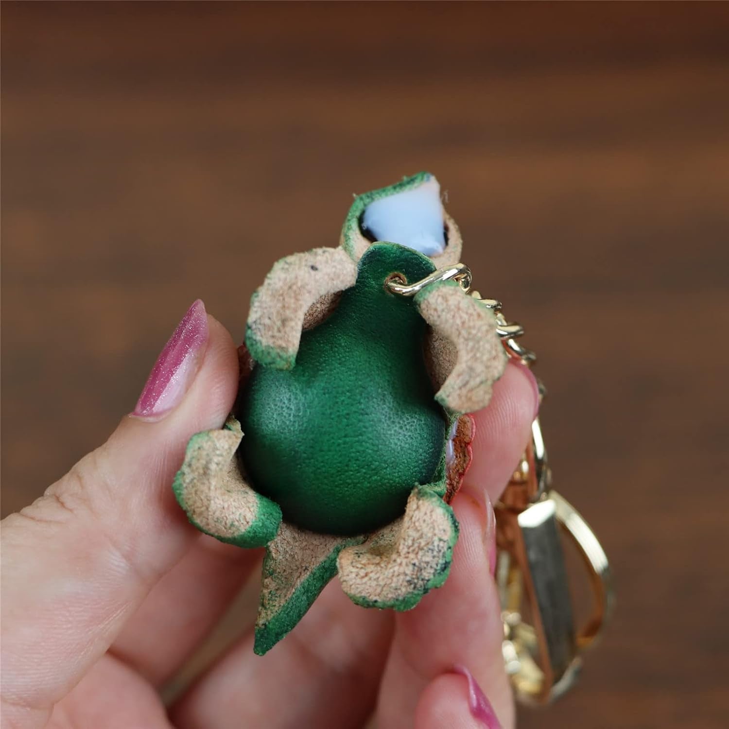 Cowhide Handmade Small Tortoise Keychain Male Cute Small Gift Girl Backpack Pendant