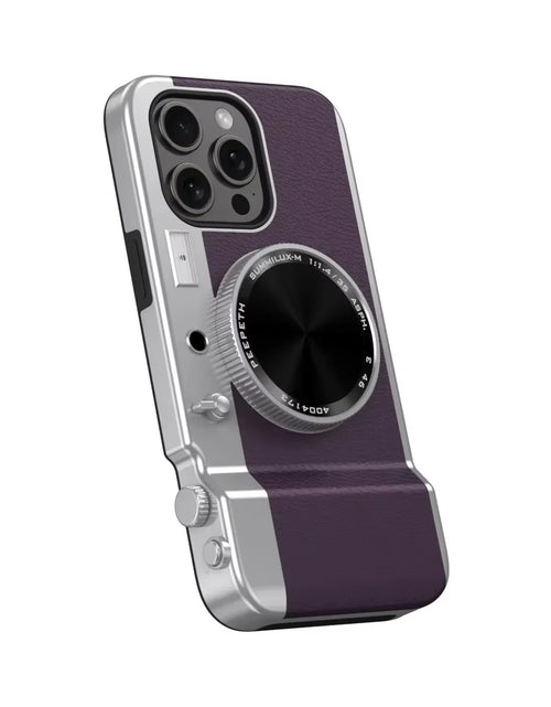 Load image into Gallery viewer, Retro Bluetooth Camera Phone Case for Iphone 15 14 13 12 Pro Max Magnetic Cosmetic Mirror for Iphone 15Promax Hard Phone Cover

