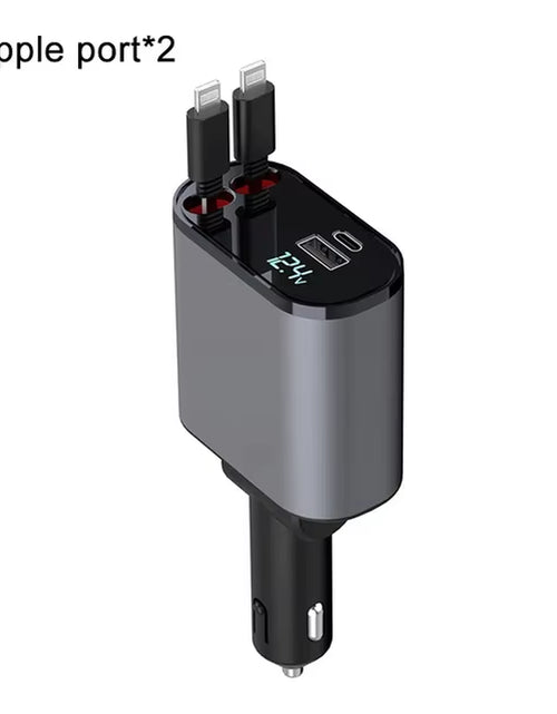 Load image into Gallery viewer, 2024 New Retractable Car Charger 120W Fast Charger 4-In-1 Fast Charging Car Phone Charger 2 USB Ports Car Charger Adapter
