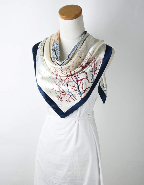 Load image into Gallery viewer, 35X35 Large Square Satin Hair Scarf for Women – Silk-Feel Head Wrap, Night Protection, Fashion Bandana &amp; Headscarf
