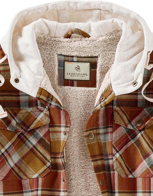 Load image into Gallery viewer, Men'S Camp Night Berber Lined Hooded Flannel Shirt Jacket
