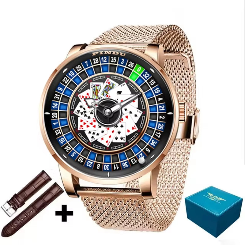 Roulette Series Watch Men'S Poker Fully Automatic Mechanical Watch Luminous Trendy Men'S Watch Large Dial Watch