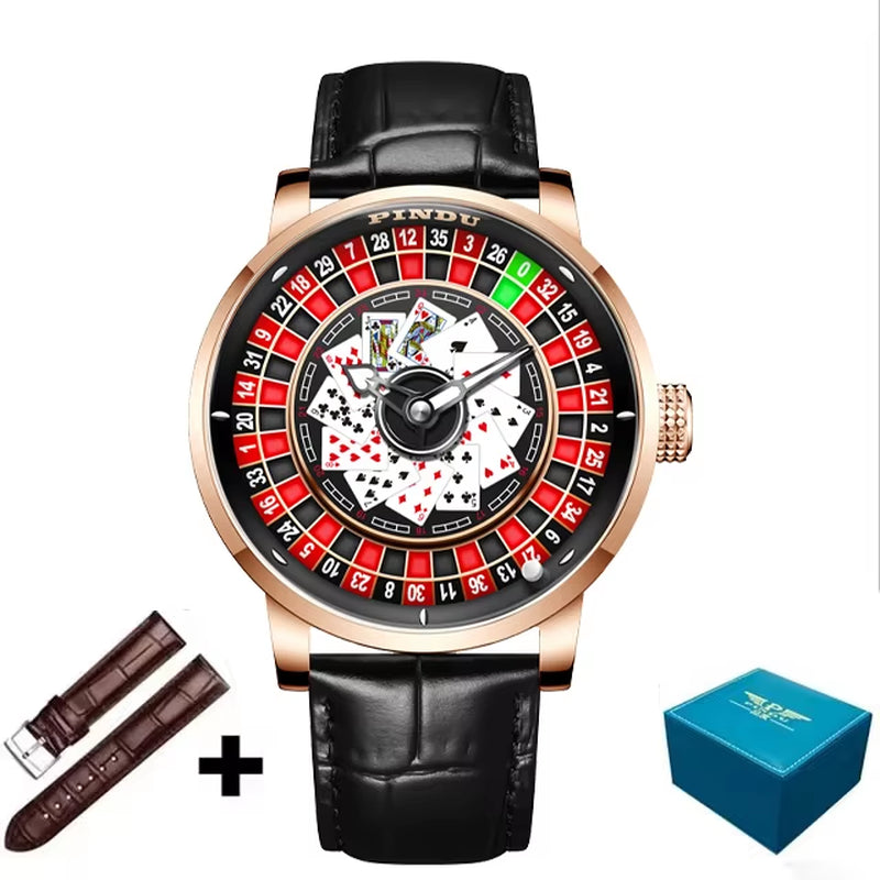 Roulette Series Watch Men'S Poker Fully Automatic Mechanical Watch Luminous Trendy Men'S Watch Large Dial Watch